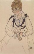 Egon Schiele The Artist' Wife,seated (mk12) USA oil painting artist